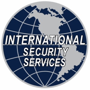 International Security Services logo featuring a globe design with the text prominently displayed.